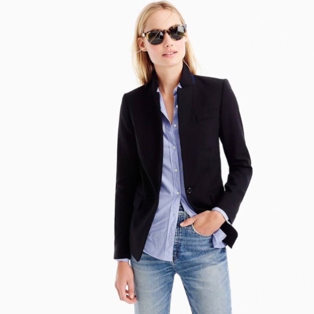 J. Crew Regent Blazer Black Wool size 4